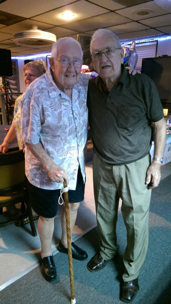 10-18-2014 Dick (R) & friend at Dick's 90th Birthday Party!